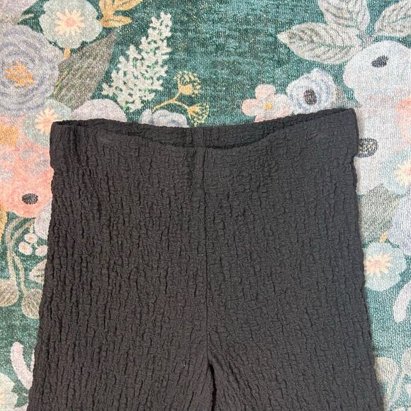 Mango Pants Womens Black Medium Textured Popcorn Stretchy Knit Flare Wide leg - Picture 9 of 15